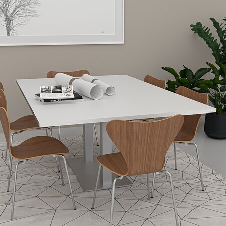 Skutchi Designs 47.25 in W, 71.5 in L, 29 in H, Engineered Wood Top, White HAR-REC-48x72-DOU-WHCYPRESS